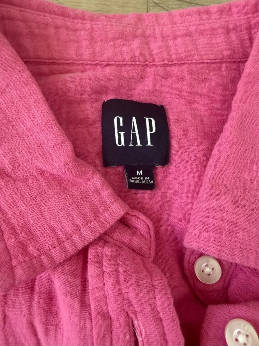 GAP Pink Textured Button-Down Shirt - Picture 3 of 5